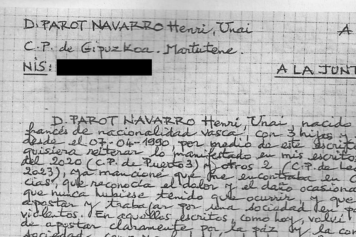 632 palabras de puño y letra del etarra Parot para una vida en libertad